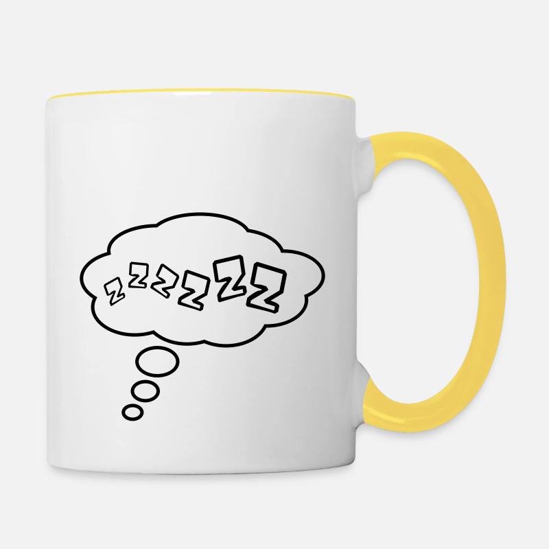 bulle de rêve ballon de rêve zzz dormir - Mug contrasté - blanc/jaune