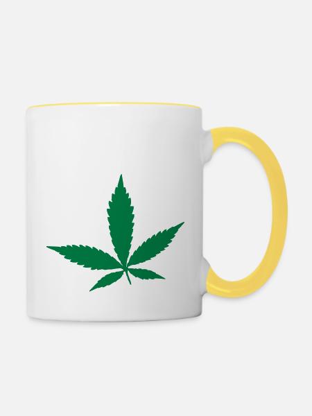 Hanf - Tasse zweifarbig - Weiß/Gelb