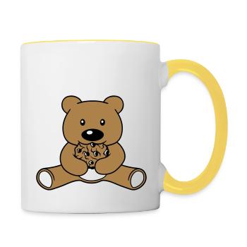 cookie eat biscuit hunger delicious nibble baer sues - Contrasting Mug - white/yellow - Right