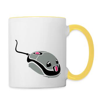 Computer - Tasse zweifarbig - Weiß/Gelb - Rechts
