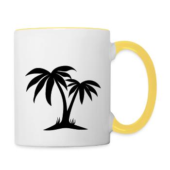 Palm - Mug contrasté - blanc/jaune - Droite