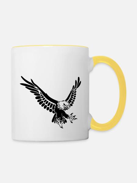 eagle - Tasse zweifarbig - Weiß/Gelb