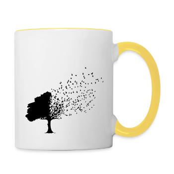 Herbst - Tasse zweifarbig - Weiß/Gelb - Rechts