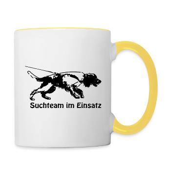 Mantrailing Springer-Spaniel - Tasse zweifarbig - Weiß/Gelb - Rechts