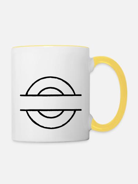 Stempel - Tasse zweifarbig - Weiß/Gelb