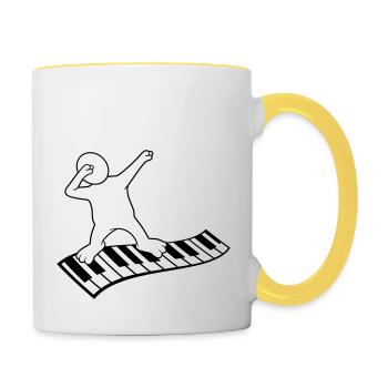 piano dab dabbing musique danse clavier piano ta - Mug contrasté - blanc/jaune - Droite
