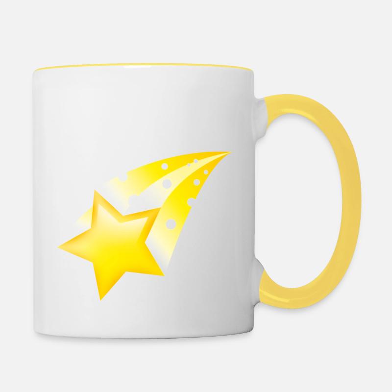Smiley Falling Star - Mug contrasté - blanc/jaune