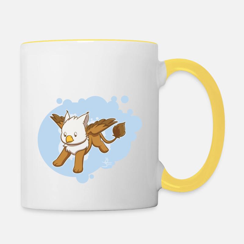 Small Gryphon - Contrasting Mug - white/yellow
