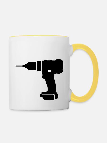 Werkzeuge - Tasse zweifarbig - Weiß/Gelb
