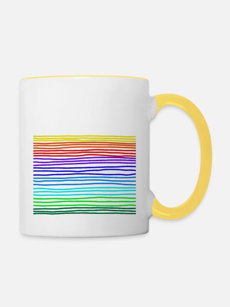 rainbow - Tasse zweifarbig - Weiß/Gelb
