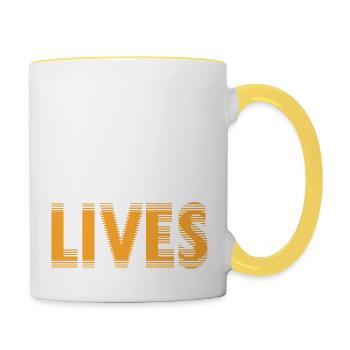 Jesus lebt bibel - Tasse zweifarbig - Weiß/Gelb - Rechts