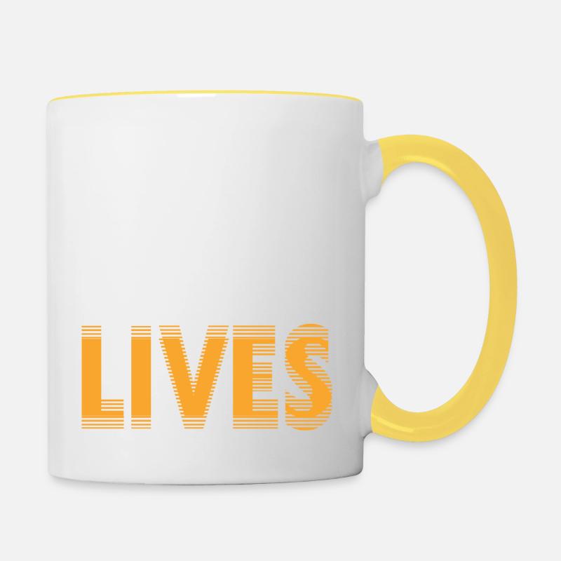 Jesus lives bible - Contrasting Mug - white/yellow