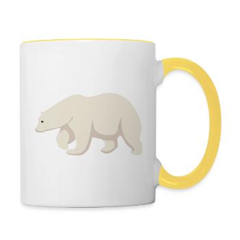 polar bear - Contrasting Mug - white/yellow - Right