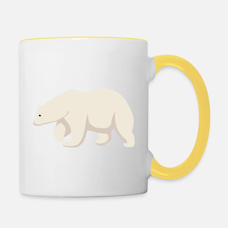 Eisbär - Tasse zweifarbig - Weiß/Gelb