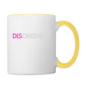 Désobéissants - Mug contrasté - blanc/jaune - Droite