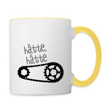 Hätte Hätte Fahrradkette - Tasse zweifarbig - Weiß/Gelb - Rechts