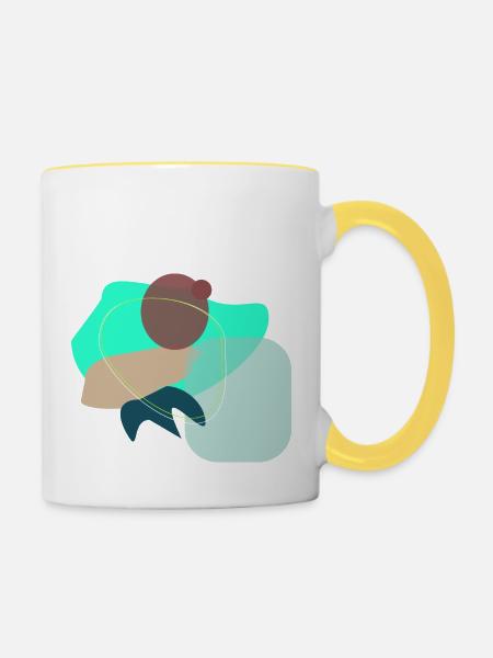 Abstract Shapes - Tasse zweifarbig - Weiß/Gelb