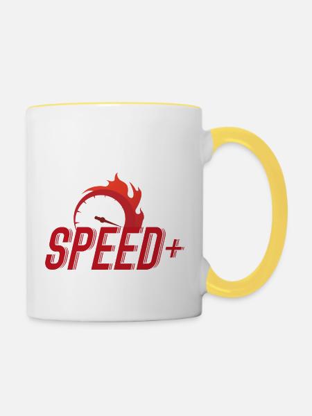 SPEED - Tasse zweifarbig - Weiß/Gelb