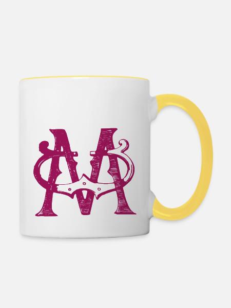 M - Tasse zweifarbig - Weiß/Gelb