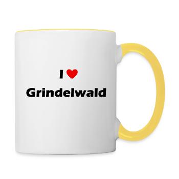 I Love Grindelwald - Tasse zweifarbig - Weiß/Gelb - Rechts