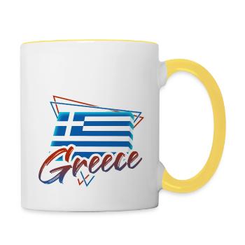 Griechenland - Tasse zweifarbig - Weiß/Gelb - Rechts