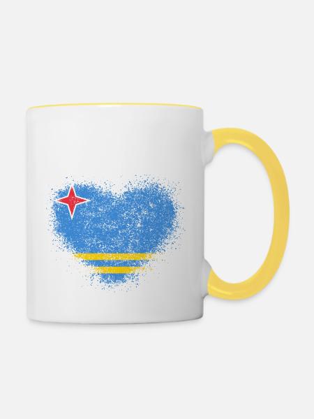 Aruba - Tasse zweifarbig - Weiß/Gelb