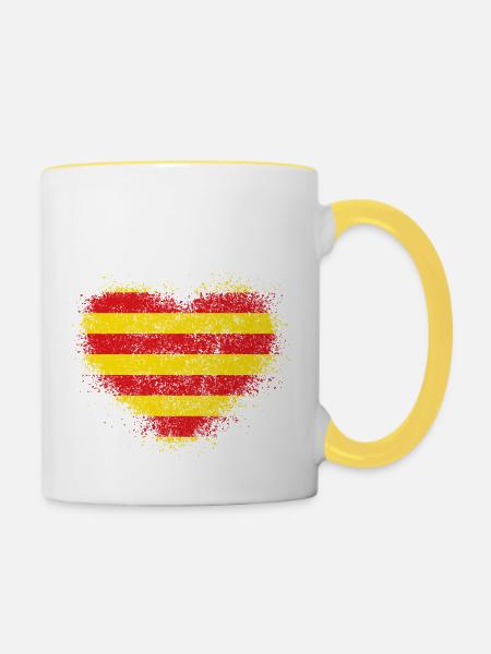 Katalonien - Tasse zweifarbig - Weiß/Gelb
