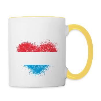Luxemburg - Tasse zweifarbig - Weiß/Gelb - Rechts