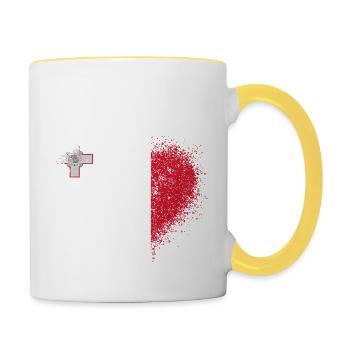 Malte - Mug contrasté - blanc/jaune - Droite