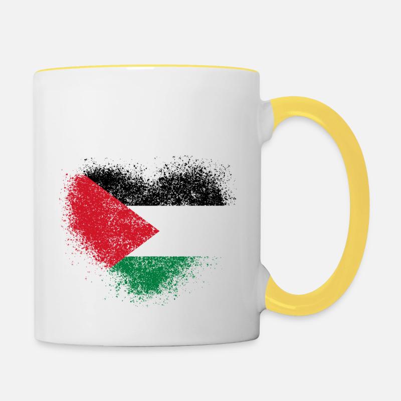 Palestine - Contrasting Mug - white/yellow