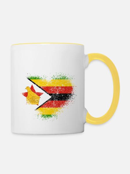 Simbabwe - Tasse zweifarbig - Weiß/Gelb