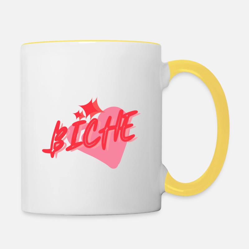 Biche - Mug contrasté - blanc/jaune