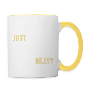 Just Row Okay? Funny Rowing Designs T-Shirt - Contrasting Mug - white/yellow - Right