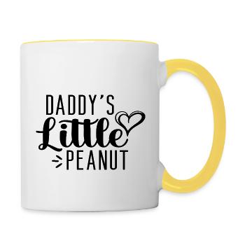 Daddy´s little Peanut - Tasse zweifarbig - Weiß/Gelb - Rechts
