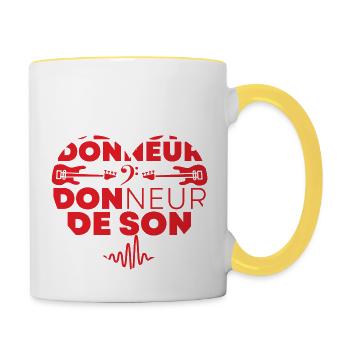 Bassiste Donneur de Son - Mug contrasté - blanc/jaune - Droite