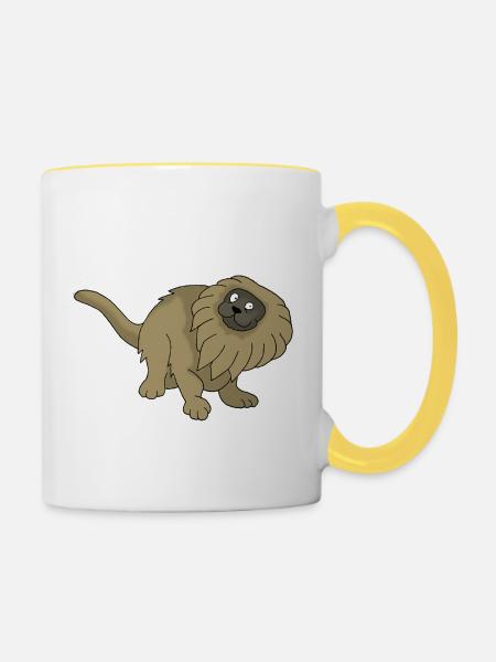 Äffchen - Tasse zweifarbig - Weiß/Gelb