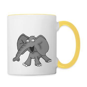 Ellefant 4 - Contrasting Mug - white/yellow - Right