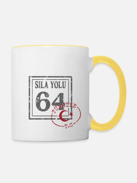 Uşak - Tasse zweifarbig - Weiß/Gelb