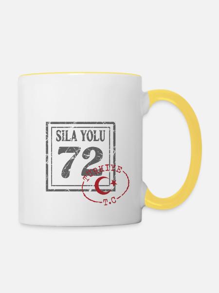 Batmanlı - Tasse zweifarbig - Weiß/Gelb