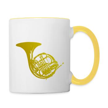 Horn - Tasse zweifarbig - Weiß/Gelb - Rechts