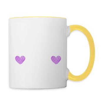 Amour - Embrasse-moi à nouveau - Mug contrasté - blanc/jaune - Droite
