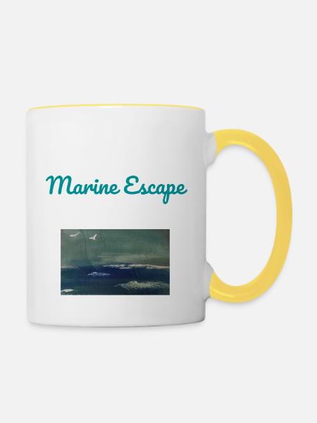 Flucht auf See - Tasse zweifarbig - Weiß/Gelb