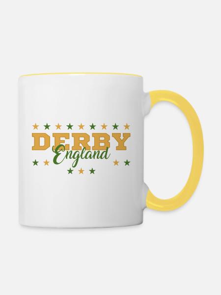 Derby - Tasse zweifarbig - Weiß/Gelb