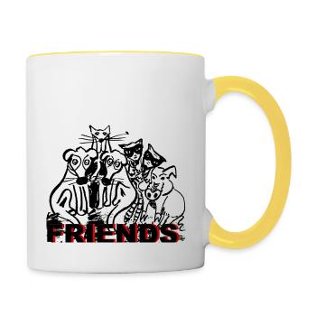 ZoffArt FRIENDS - Tasse zweifarbig - Weiß/Gelb - Rechts