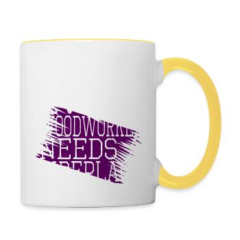 Cadeau d’anniversaire Idée de travail en forêt Idée cadeau - Mug contrasté - blanc/jaune - Droite