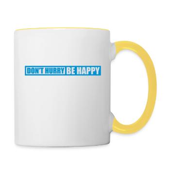 Don't hurry be happy - Contrasting Mug - white/yellow - Right
