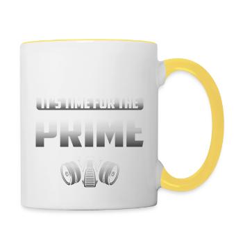 Il est temps pour la technique Prime Auto Body Painter - Mug contrasté - blanc/jaune - Droite