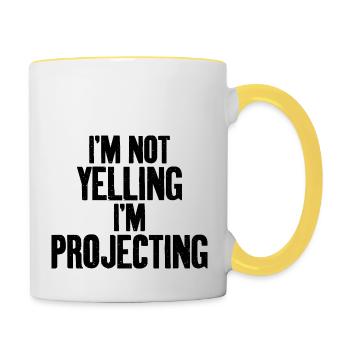 Je projette Doubleur Acteur Voice Recording Artist - Mug contrasté - blanc/jaune - Droite