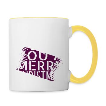 poisson dinosaure amoureux cadeau animaux cadeau dork - Mug contrasté - blanc/jaune - Droite