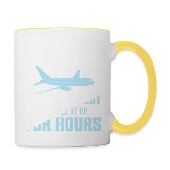 Un pilote qualifié peut le garder pendant des heures Compagnie aérienne A - Mug contrasté - blanc/jaune - Droite